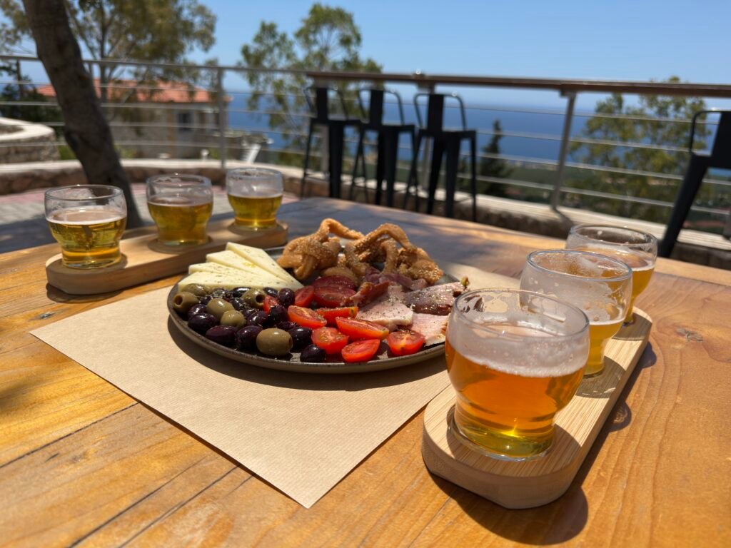 Mani Brewery beer and meze